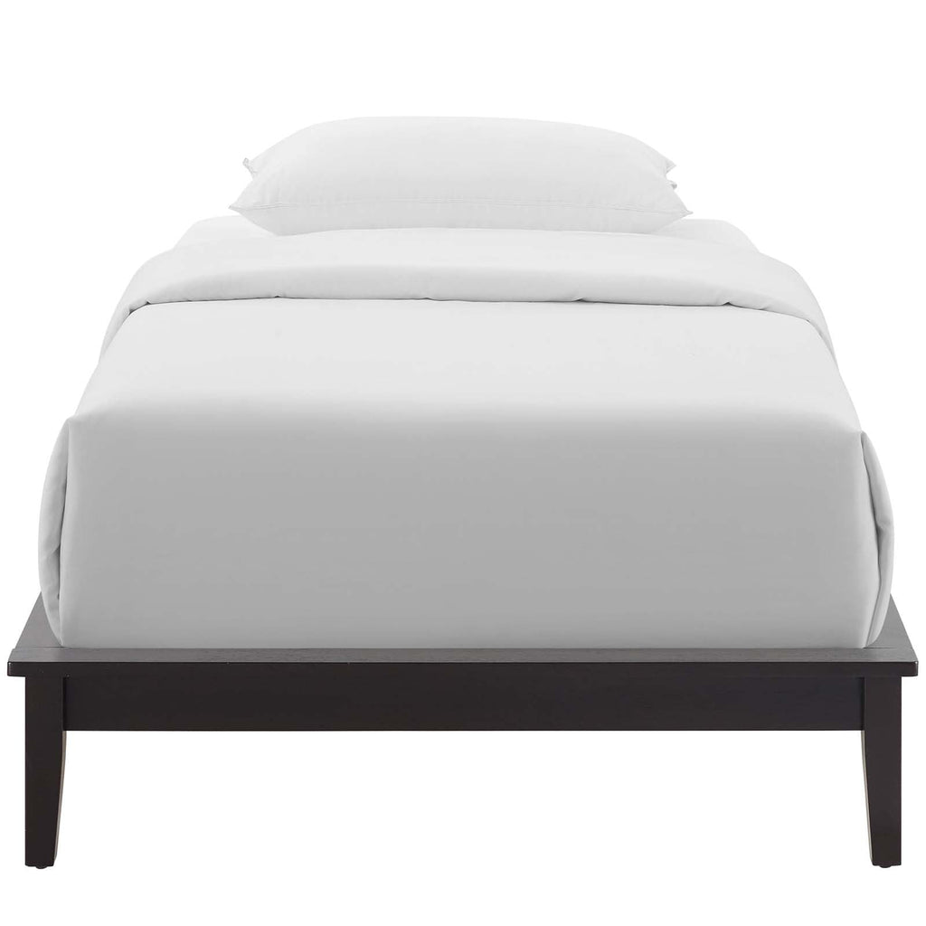 Lodge Twin Wood Platform Bed Frame in Cappuccino