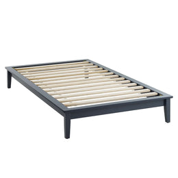 Lodge Twin Wood Platform Bed Frame in Gray