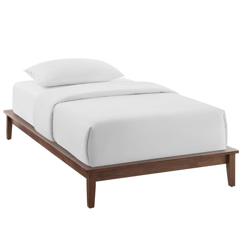 Lodge Twin Wood Platform Bed Frame in Walnut