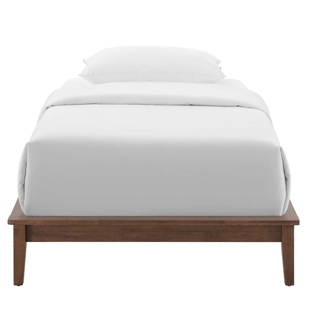 Lodge Twin Wood Platform Bed Frame in Walnut