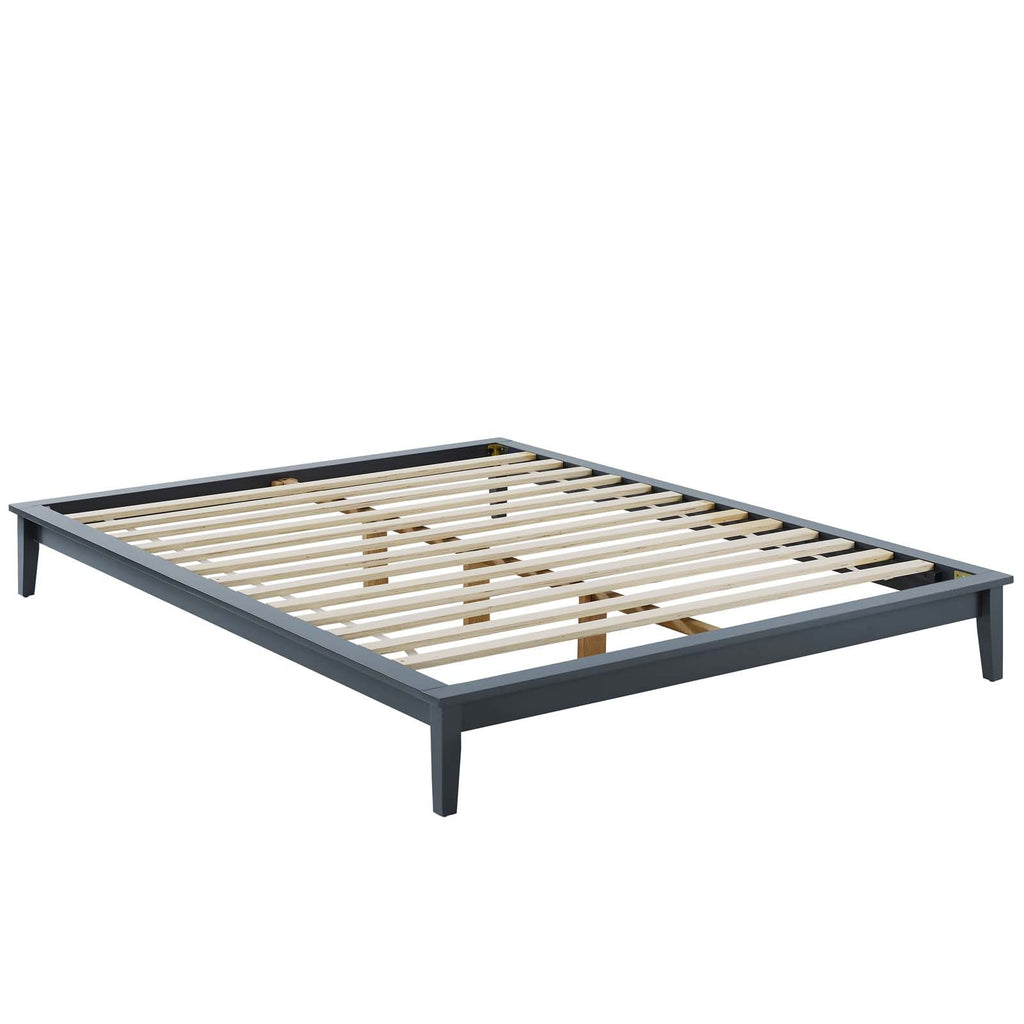 Lodge Full Wood Platform Bed Frame in Gray