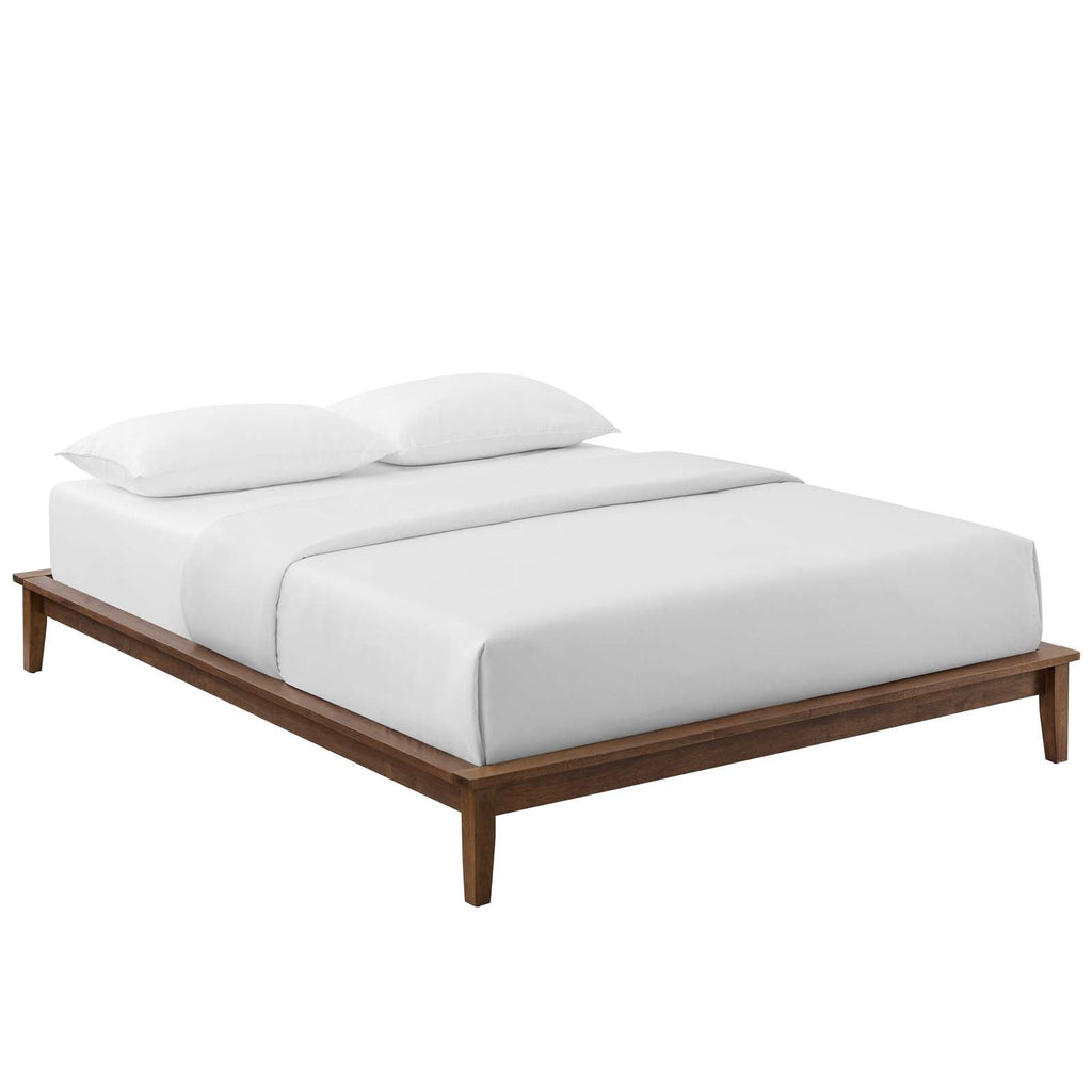 Lodge Queen Wood Platform Bed Frame in Walnut