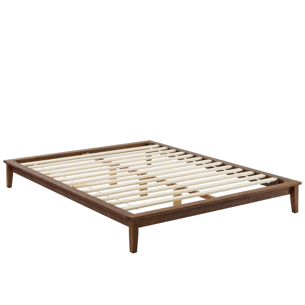 Lodge Queen Wood Platform Bed Frame in Walnut