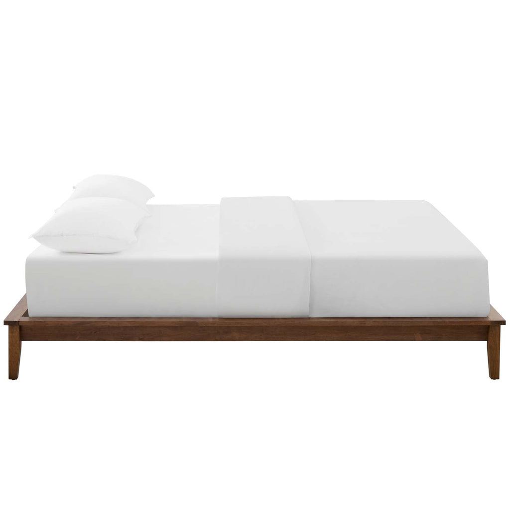 Lodge Queen Wood Platform Bed Frame in Walnut