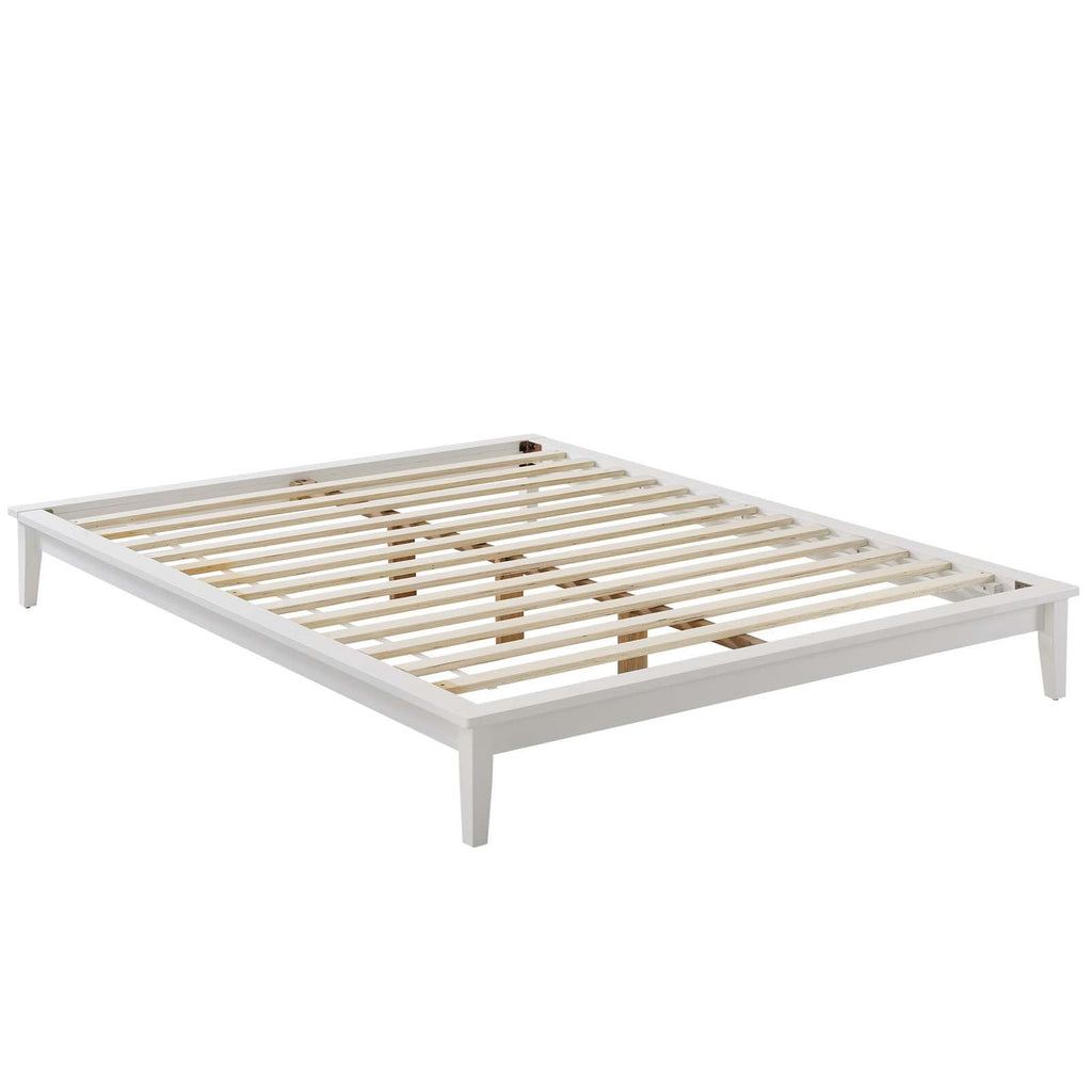 Lodge Queen Wood Platform Bed Frame in White