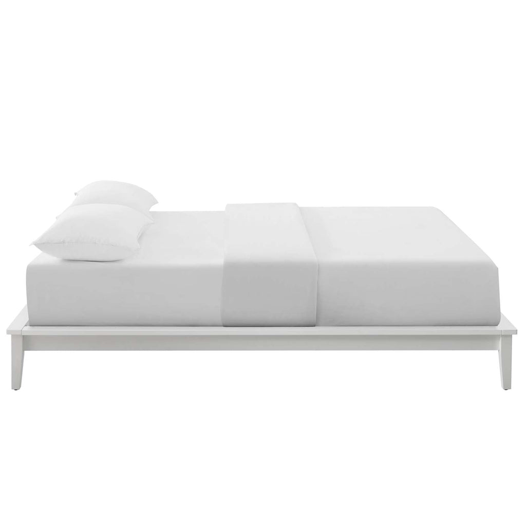 Lodge Queen Wood Platform Bed Frame in White