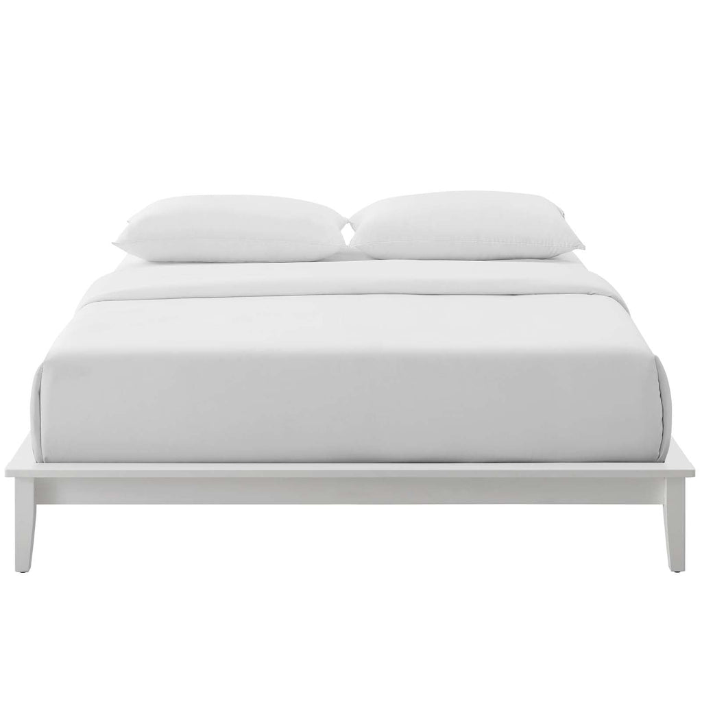 Lodge Queen Wood Platform Bed Frame in White