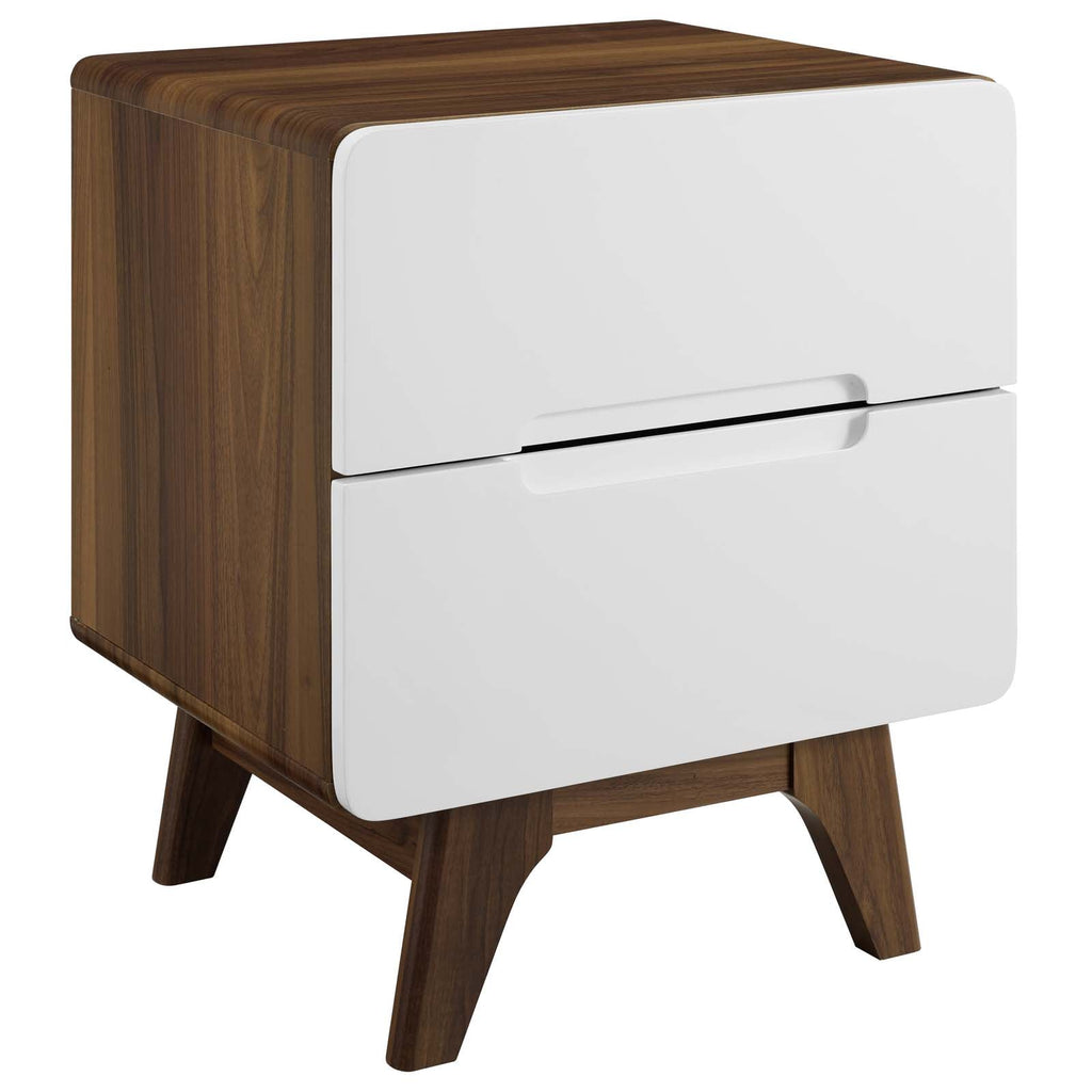 Origin Wood Nightstand or End Table in Walnut White