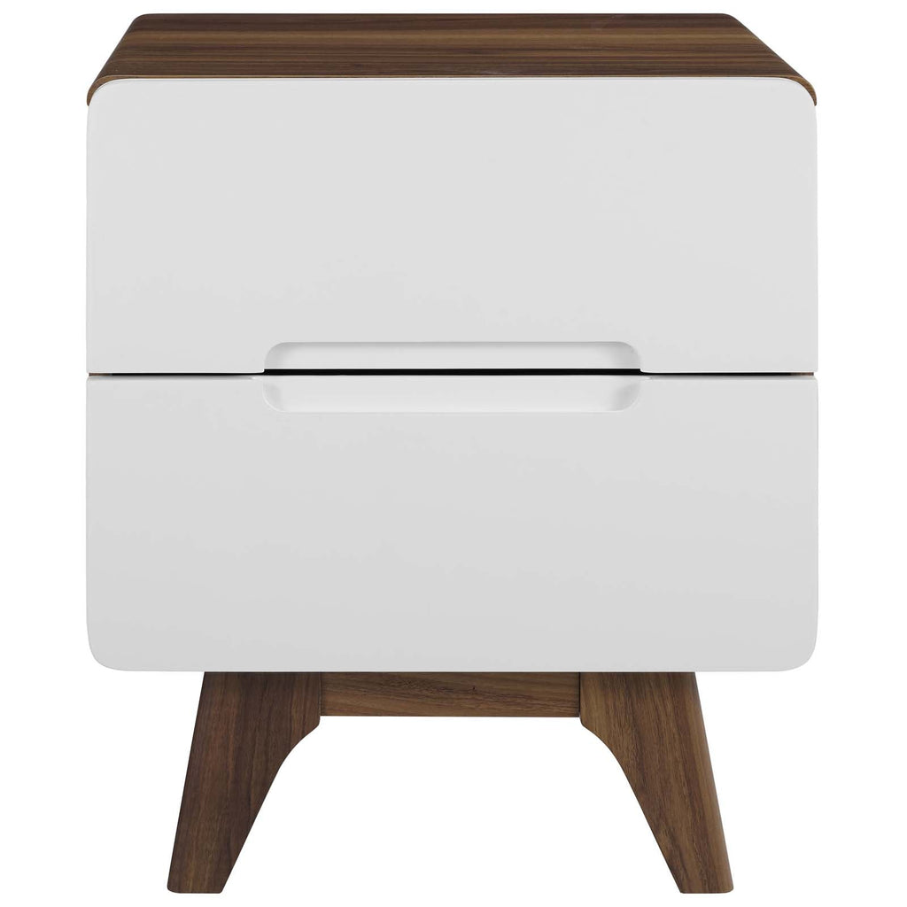 Origin Wood Nightstand or End Table in Walnut White