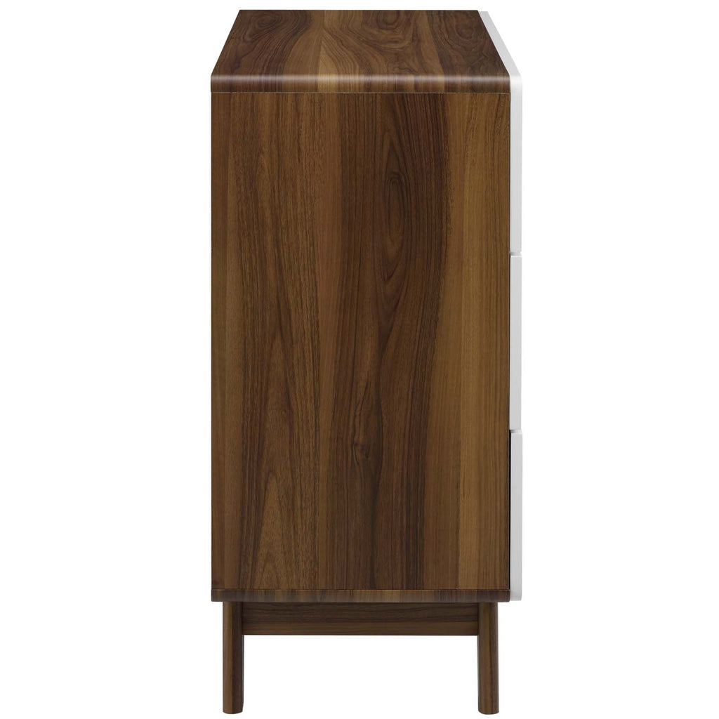 Origin Three-Drawer Chest or Stand in Walnut White