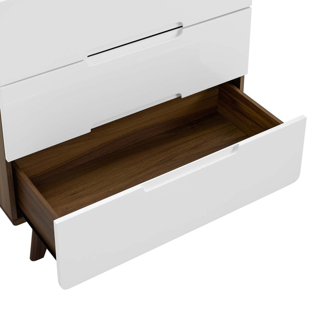 Origin Three-Drawer Chest or Stand in Walnut White