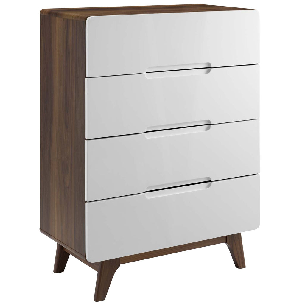 Origin Four-Drawer Chest or Stand in Walnut White