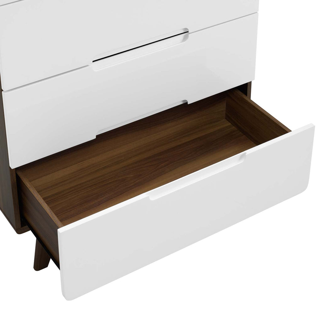 Origin Four-Drawer Chest or Stand in Walnut White