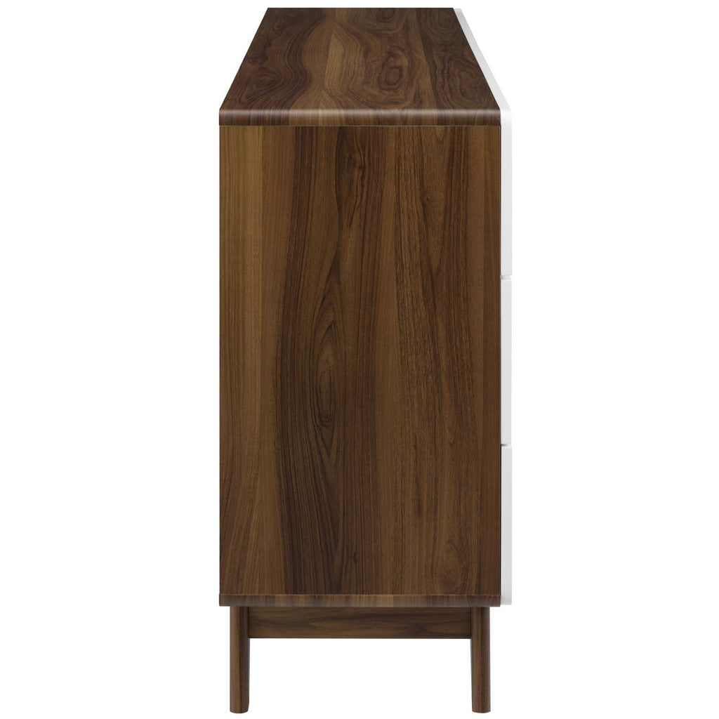 Origin Six-Drawer Wood Dresser or Display Stand in Walnut White