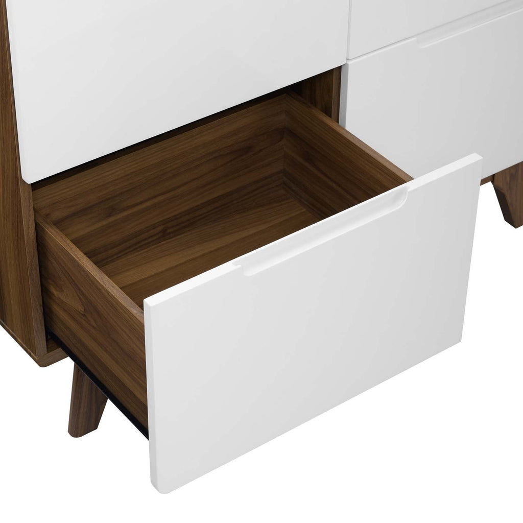 Origin Wood Wardrobe Cabinet in Walnut White