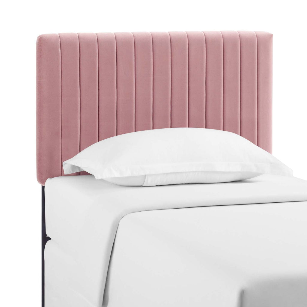 Keira Twin Performance Velvet Headboard in Dusty Rose