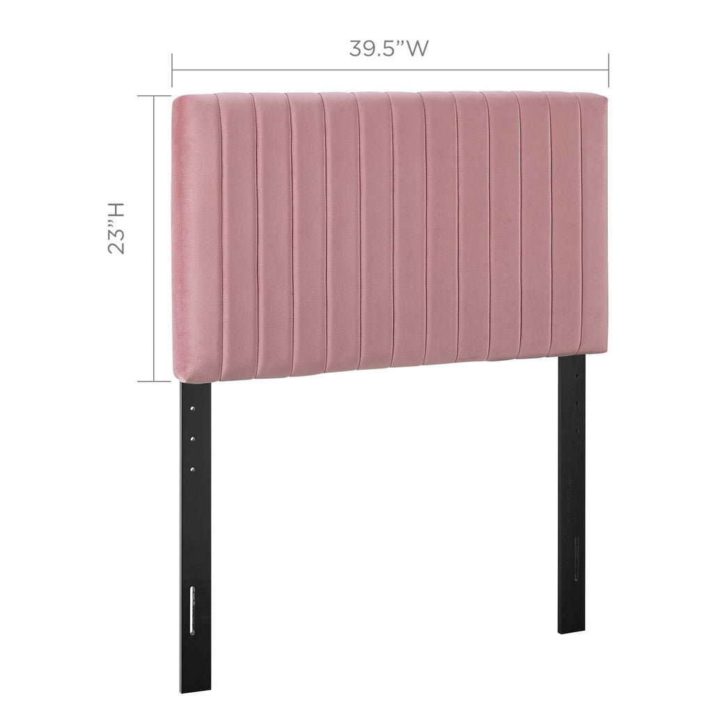 Keira Twin Performance Velvet Headboard in Dusty Rose