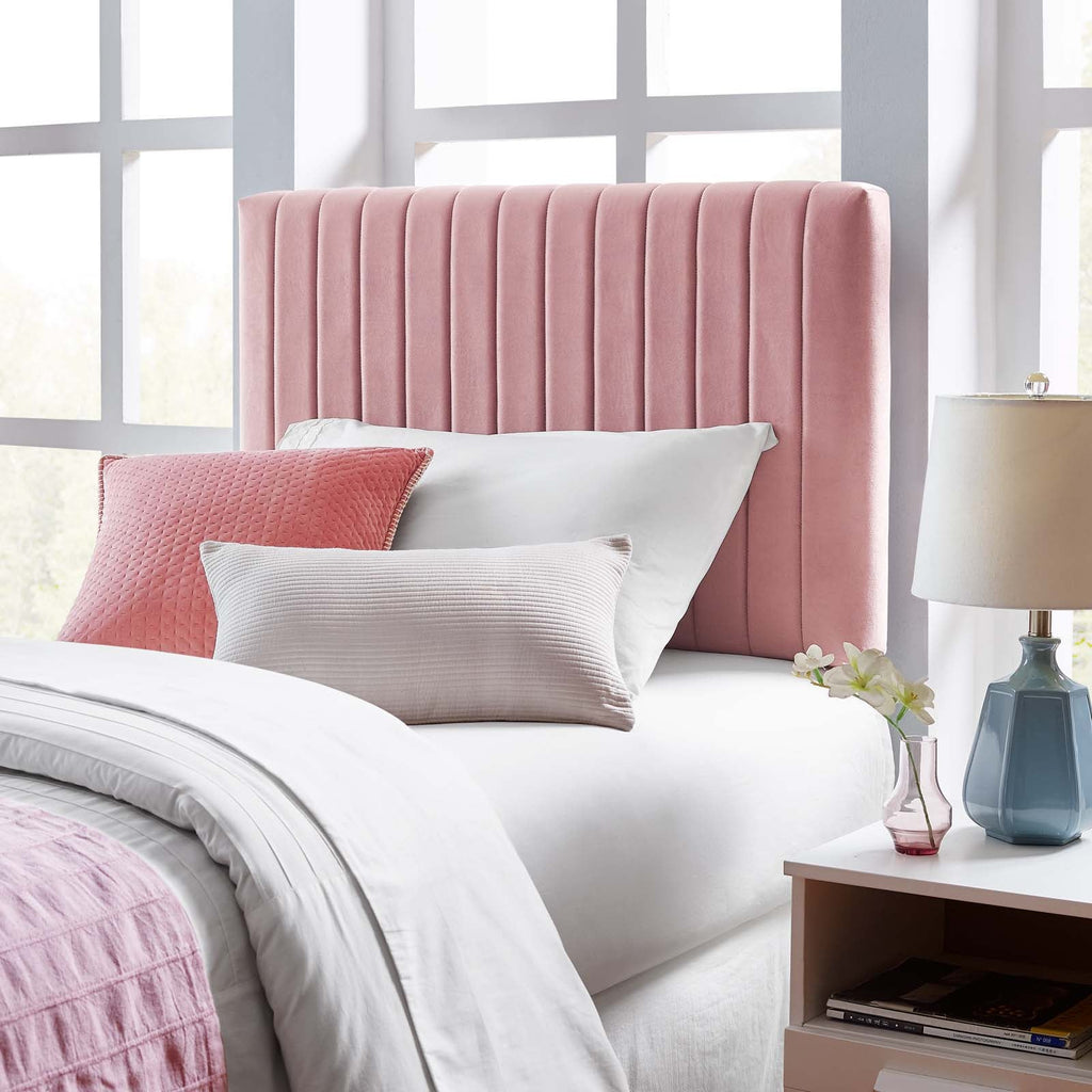 Keira Twin Performance Velvet Headboard in Dusty Rose