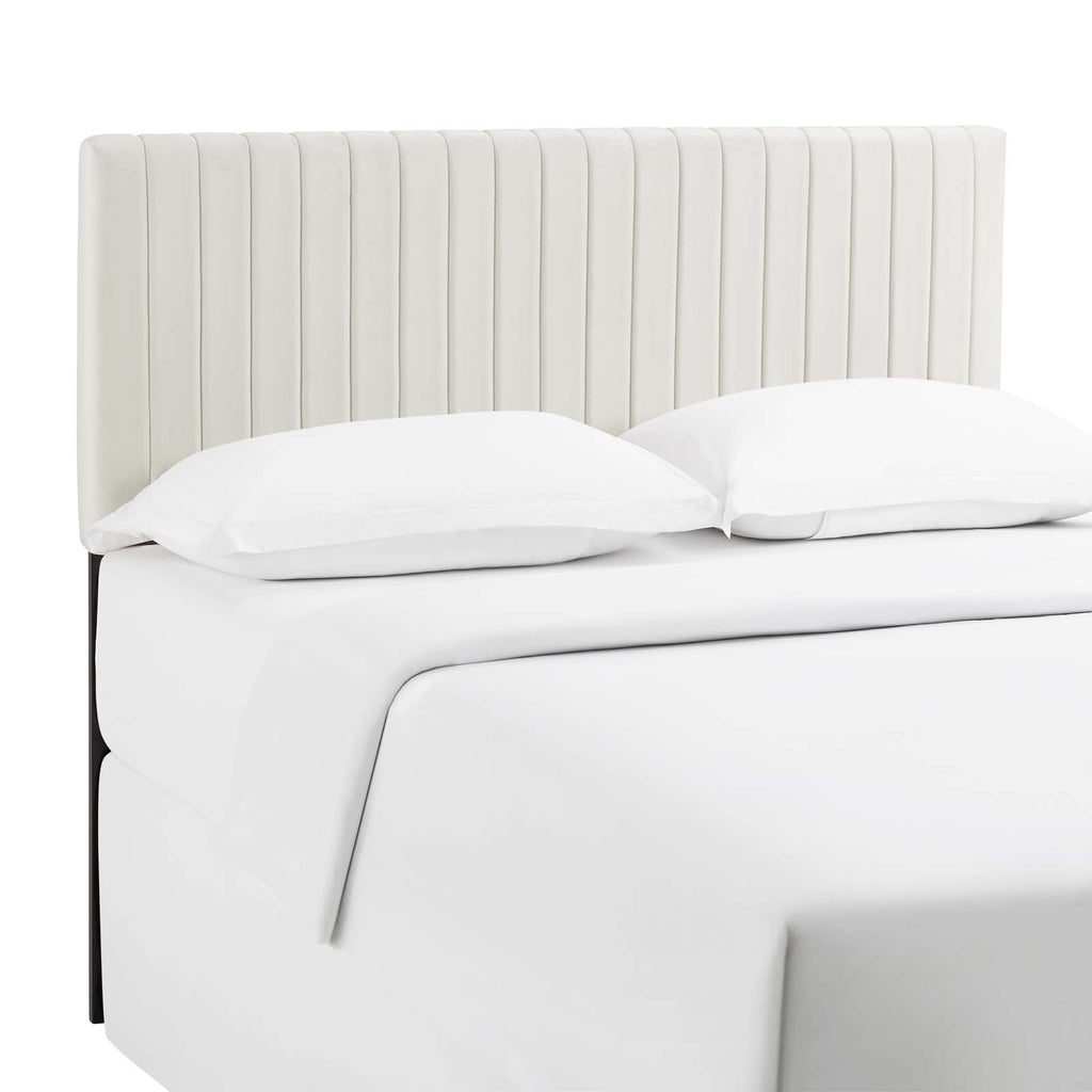 Keira King/California King Performance Velvet Headboard in Ivory