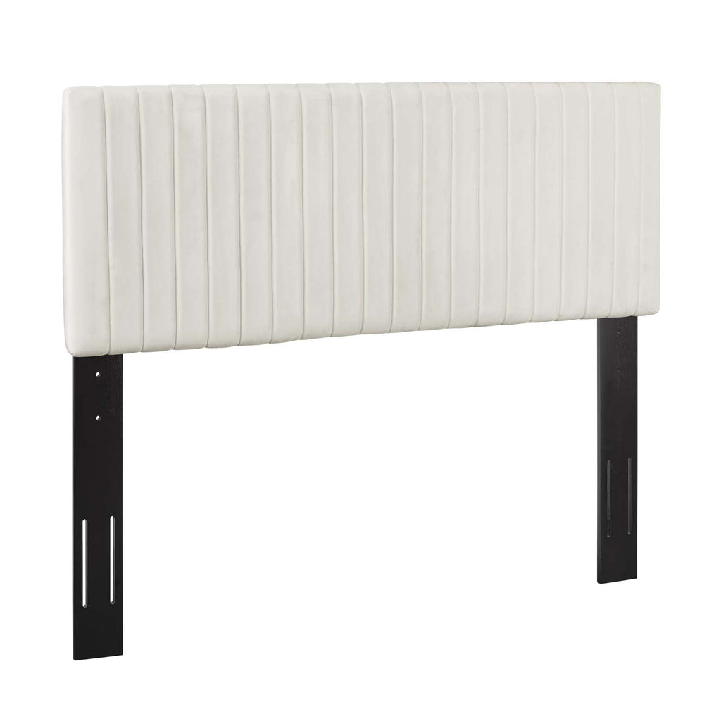 Keira King/California King Performance Velvet Headboard in Ivory