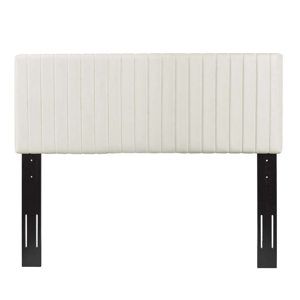 Keira King/California King Performance Velvet Headboard in Ivory