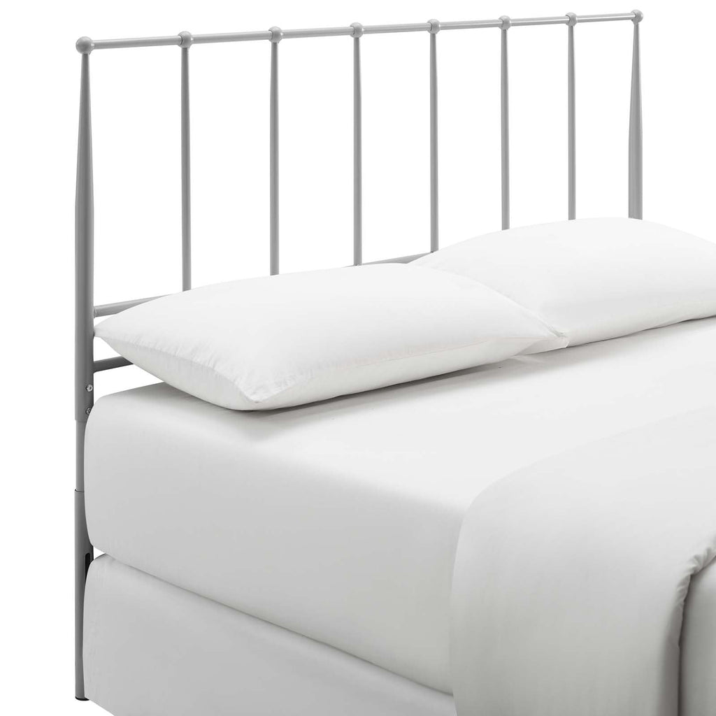 Kiana Queen Metal Stainless Steel Headboard in Gray