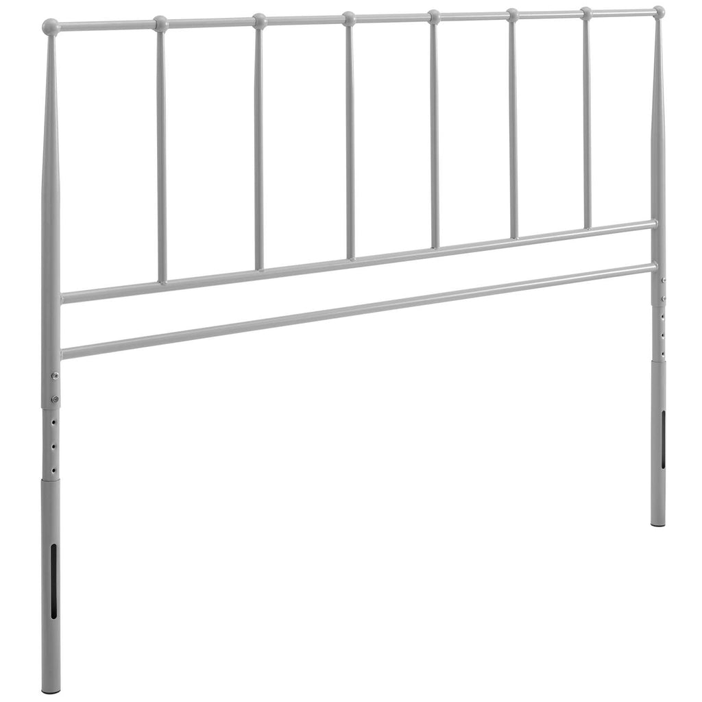 Kiana Queen Metal Stainless Steel Headboard in Gray