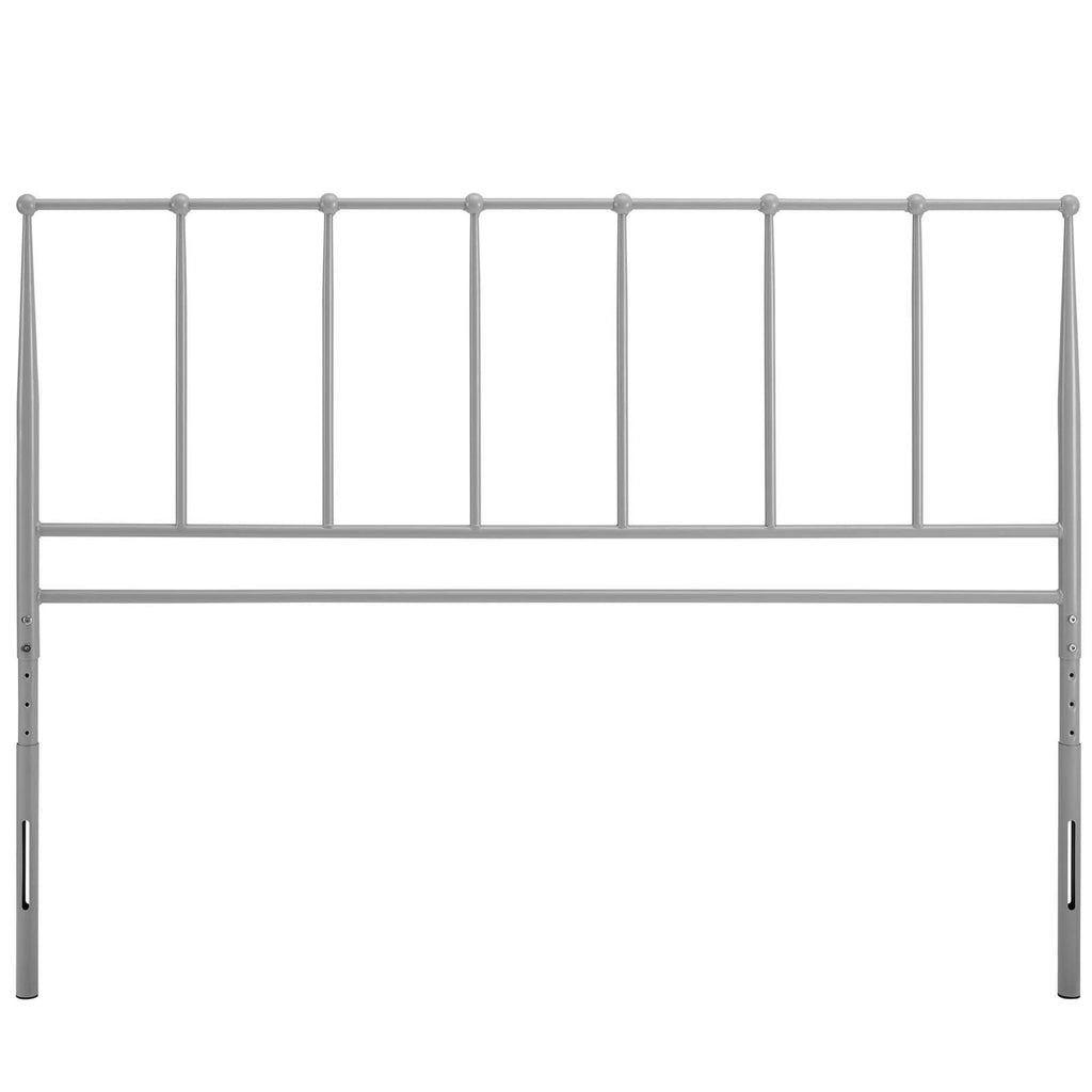 Kiana Queen Metal Stainless Steel Headboard in Gray