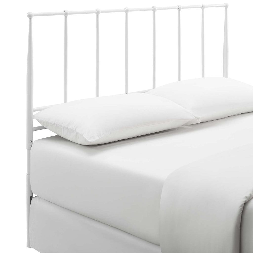 Kiana Queen Metal Stainless Steel Headboard in White