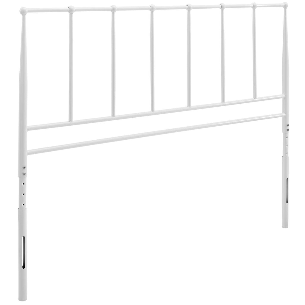 Kiana Queen Metal Stainless Steel Headboard in White