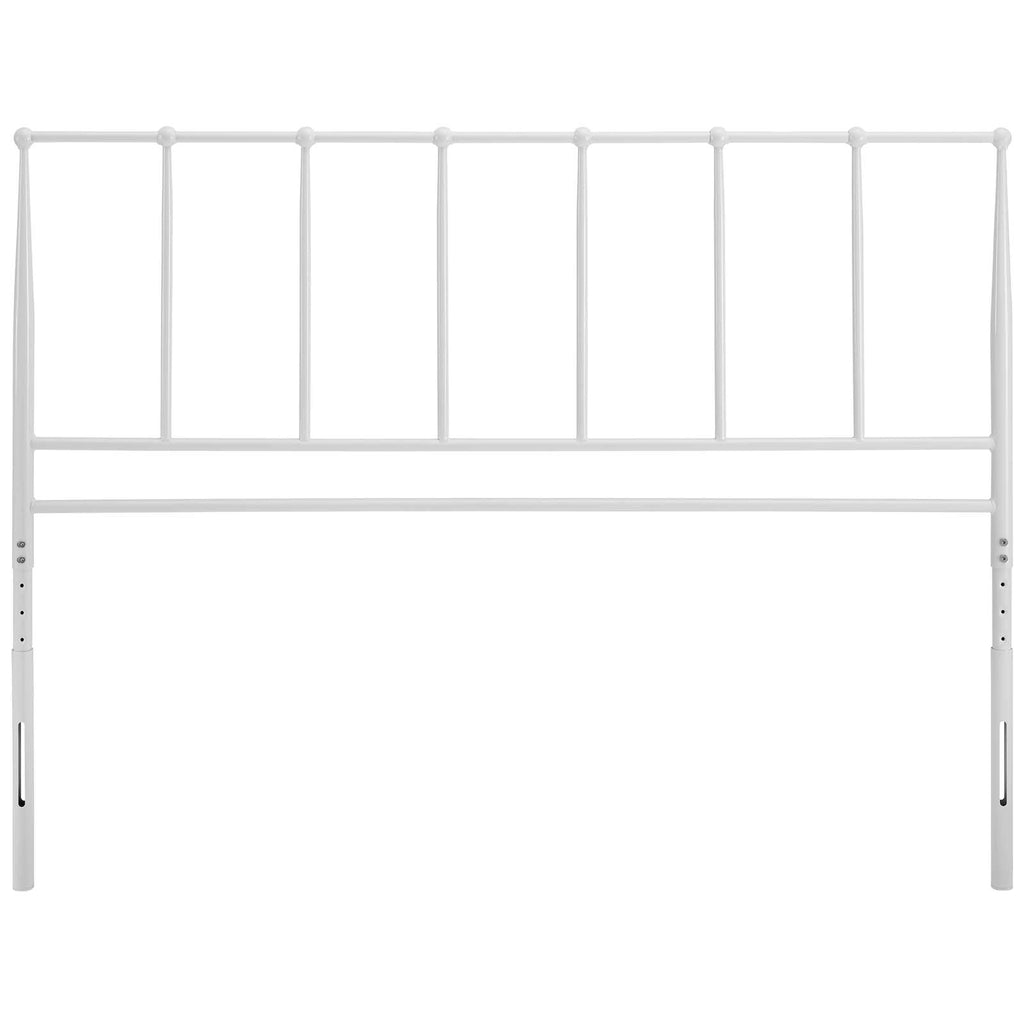 Kiana Queen Metal Stainless Steel Headboard in White