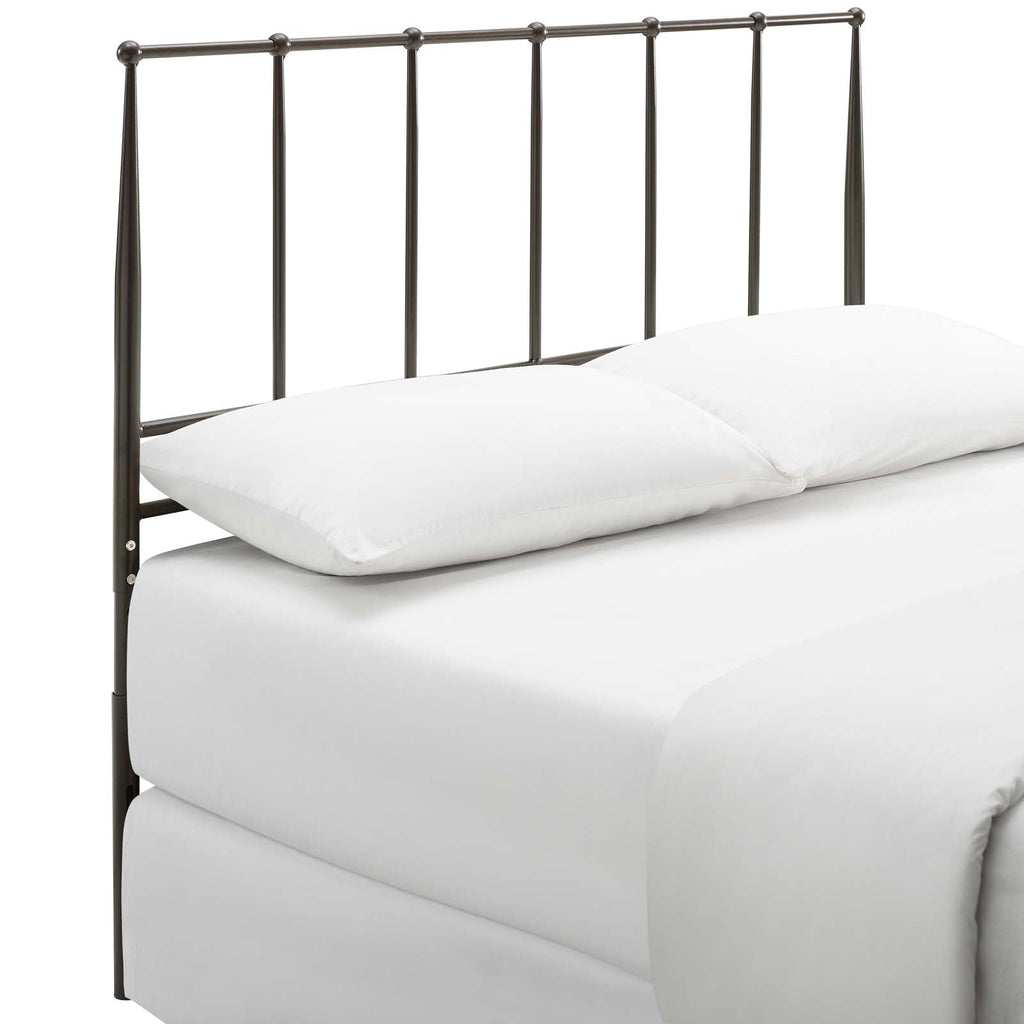 Kiana King Metal Stainless Steel Headboard in Brown