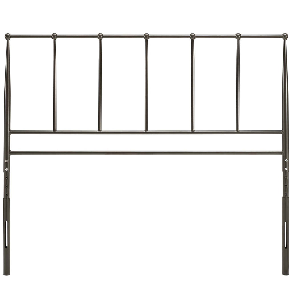 Kiana King Metal Stainless Steel Headboard in Brown