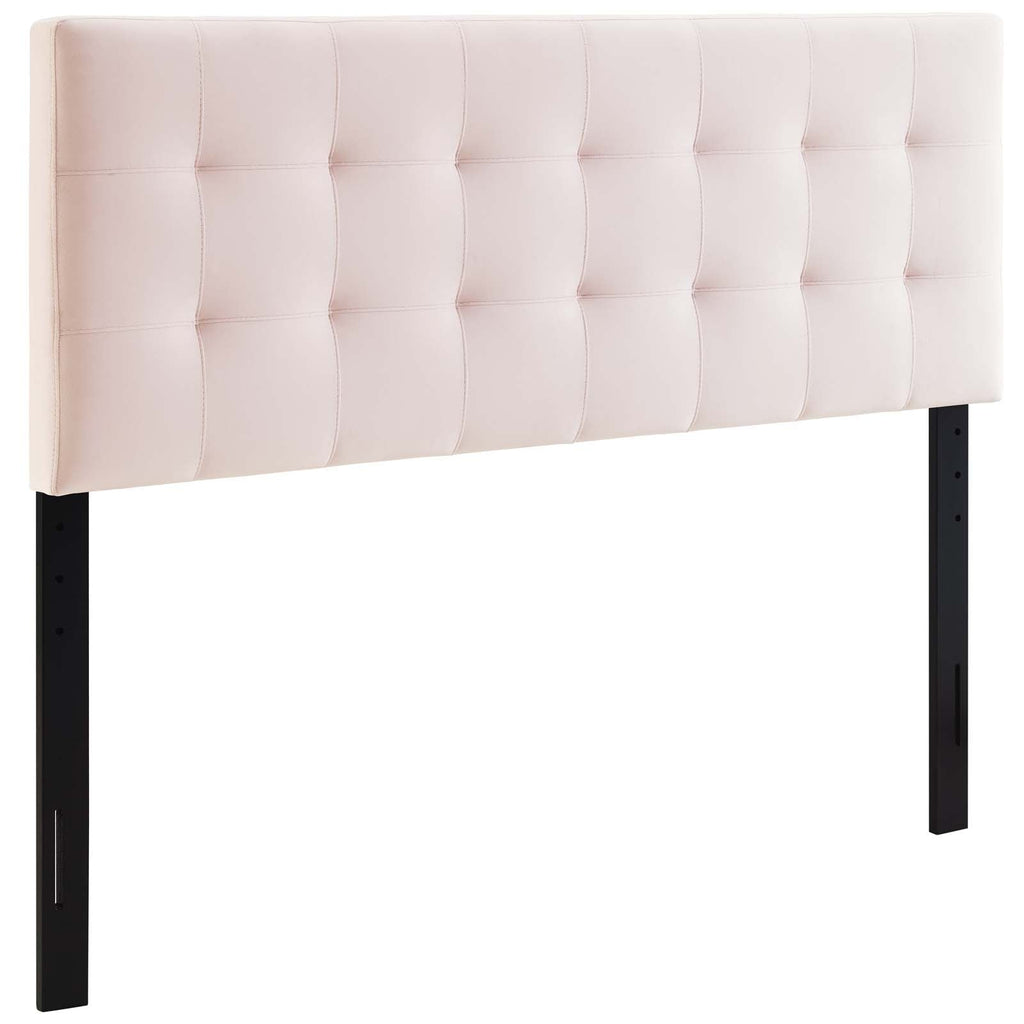 Lily King Biscuit Tufted Performance Velvet Headboard in Pink