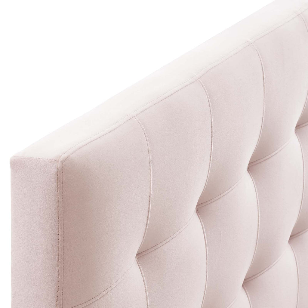 Lily King Biscuit Tufted Performance Velvet Headboard in Pink