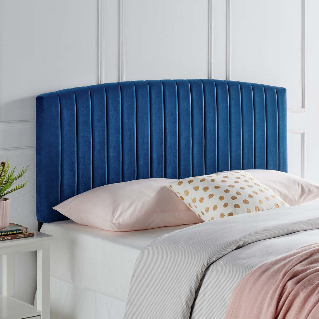 Rebecca Performance Velvet King / California King Headboard in Navy