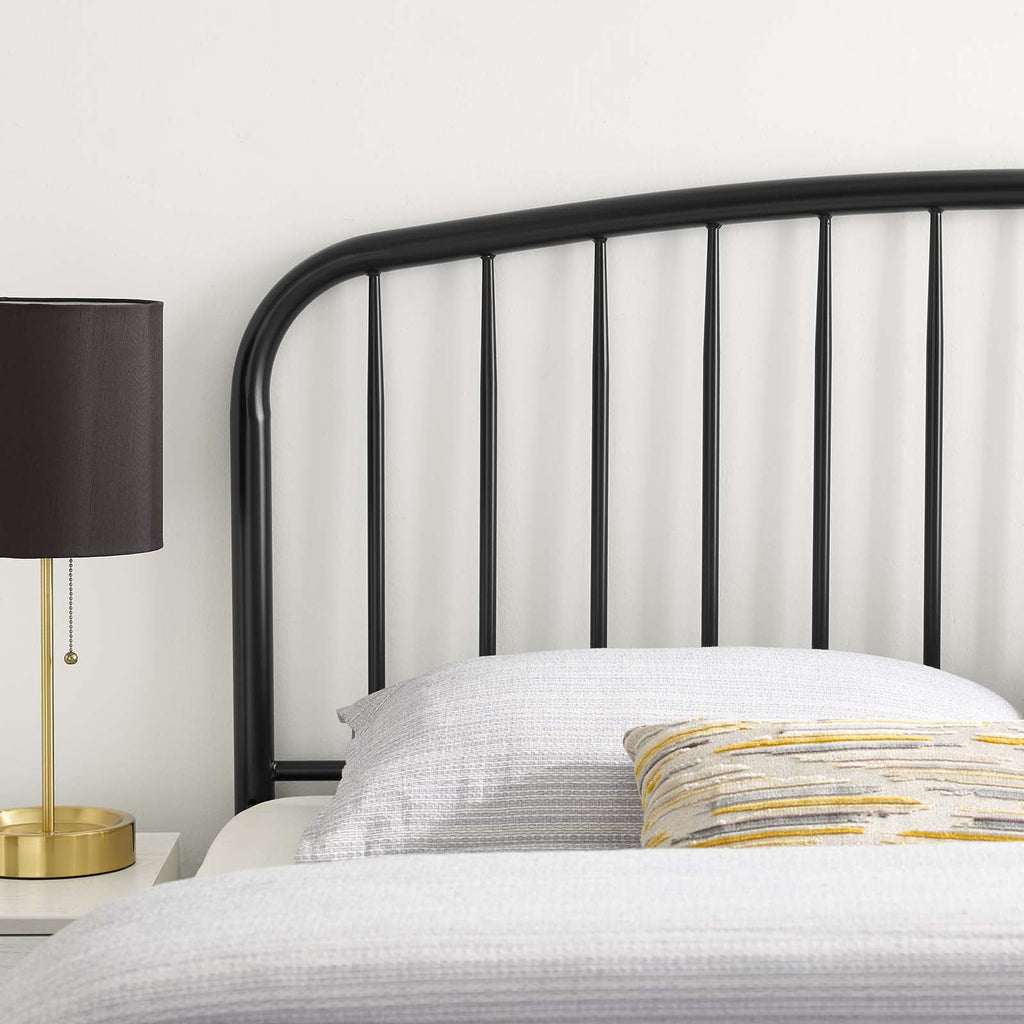 Nova Twin Metal Headboard in Black