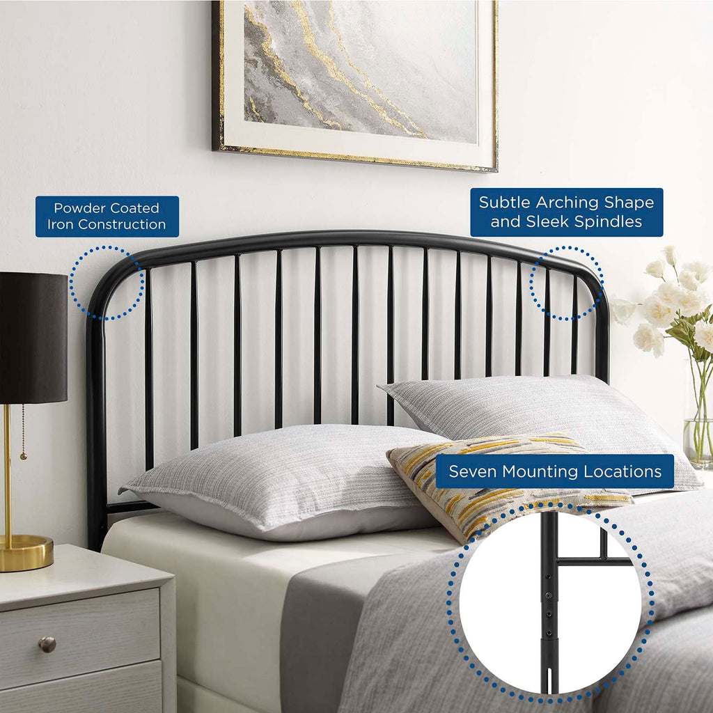 Nova Twin Metal Headboard in Black