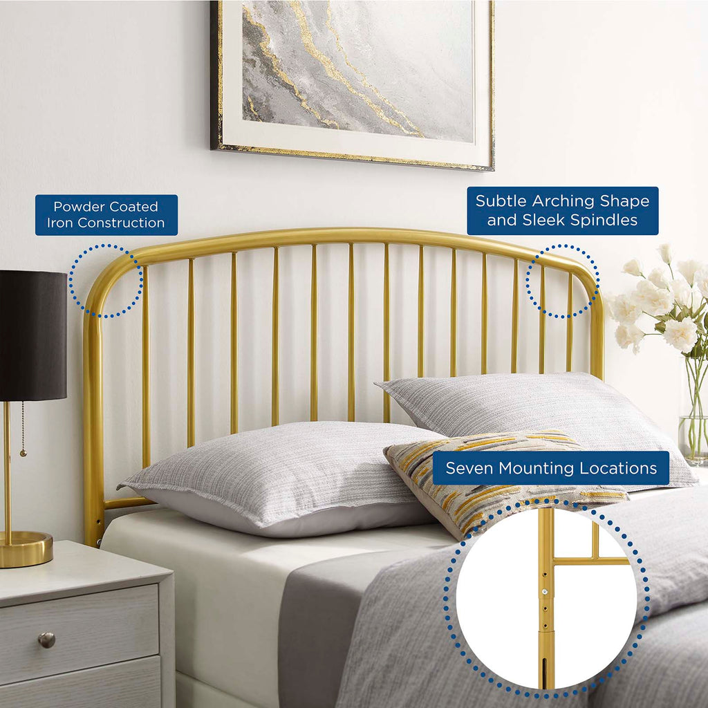 Nova Twin Metal Headboard in Gold