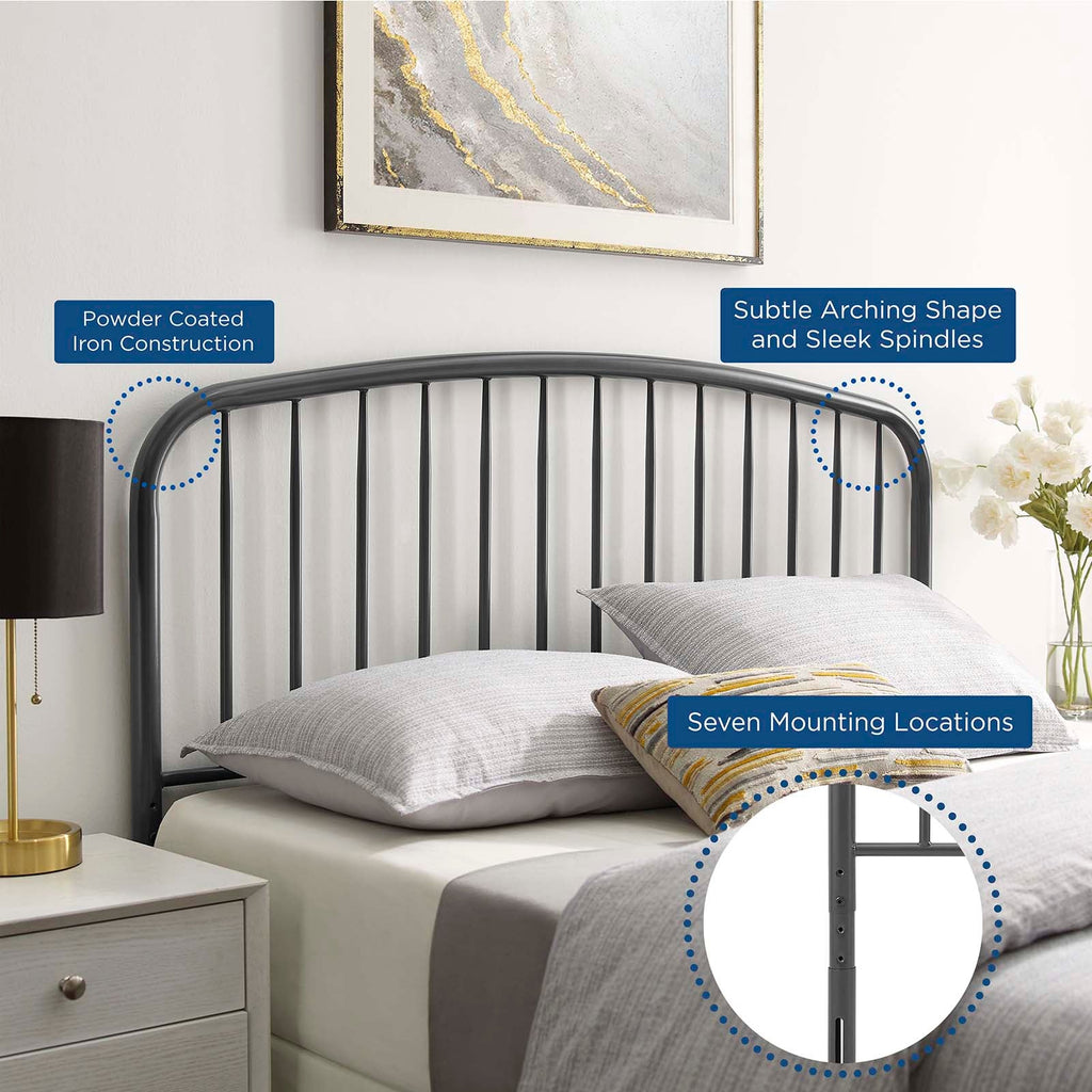 Nova Twin Metal Headboard in Gray