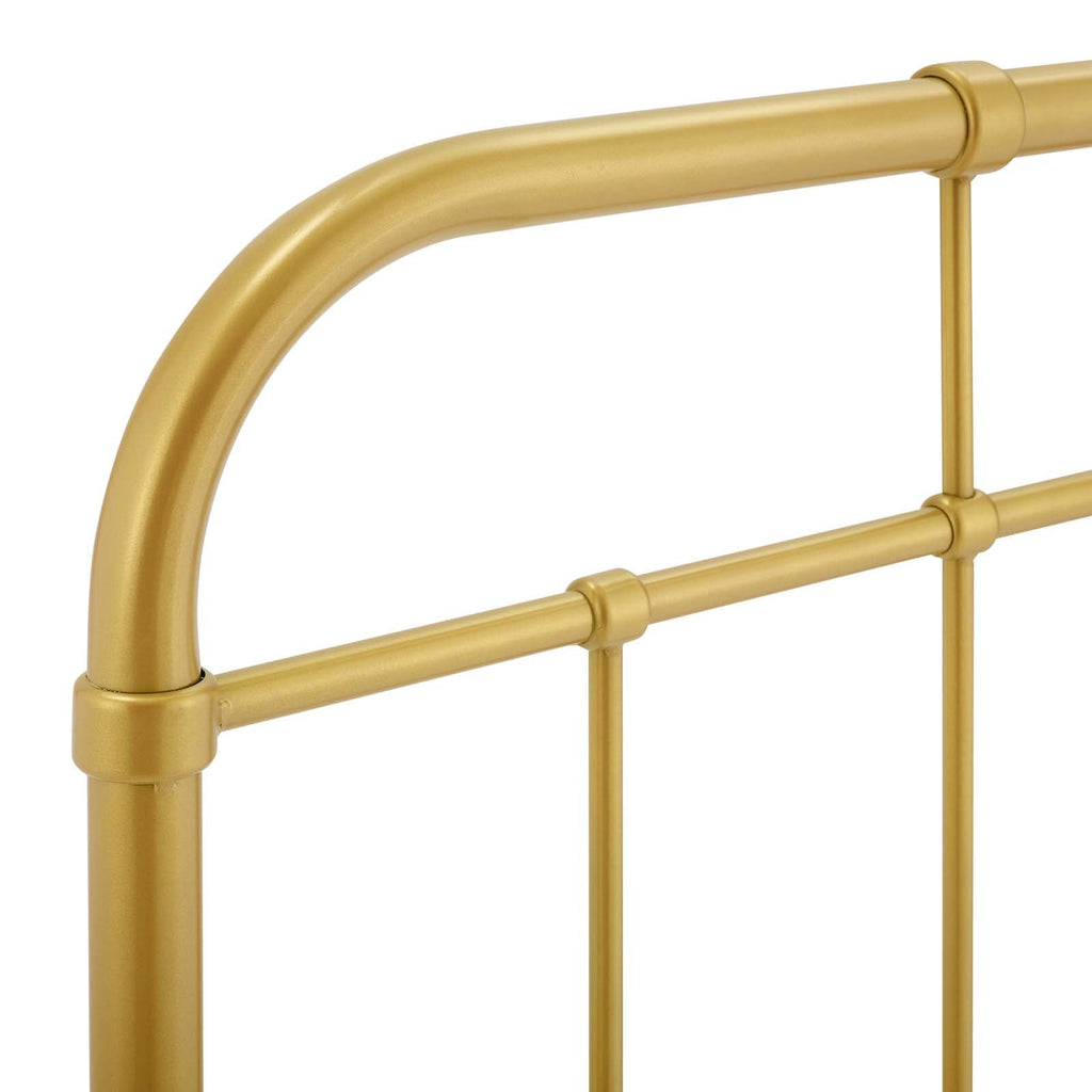 Alessia King Metal Headboard in Gold