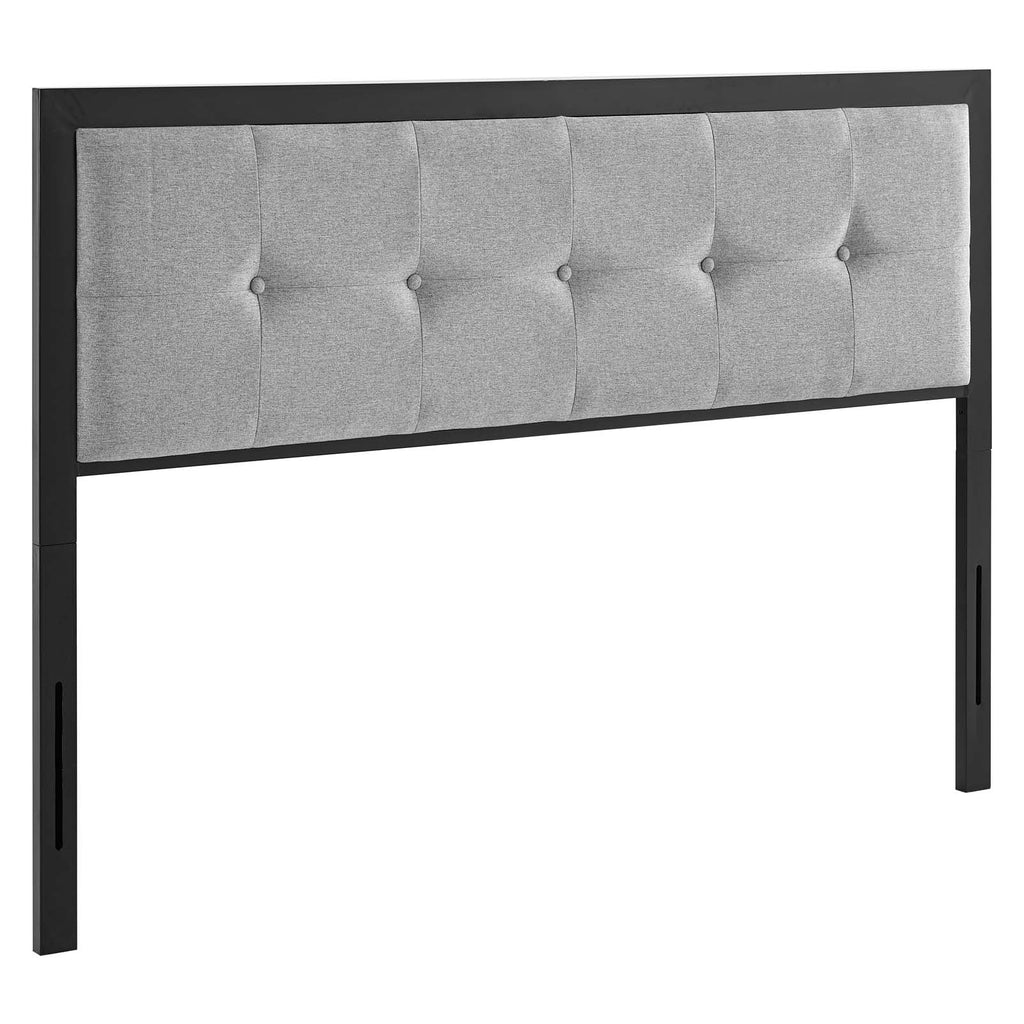 Teagan Tufted Full Headboard in Black Light Gray