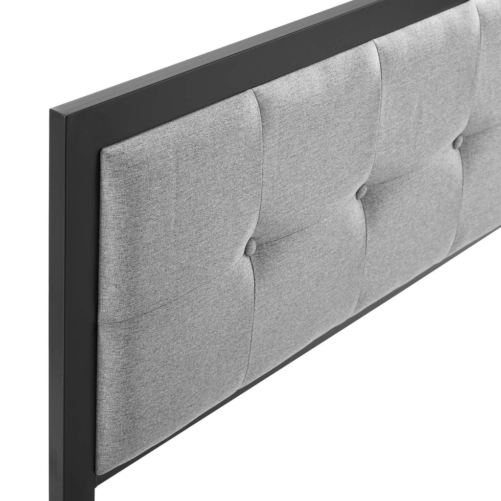 Teagan Tufted Full Headboard in Black Light Gray