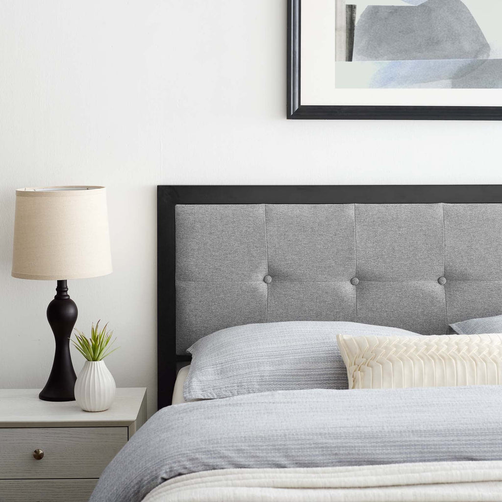 Teagan Tufted Full Headboard in Black Light Gray