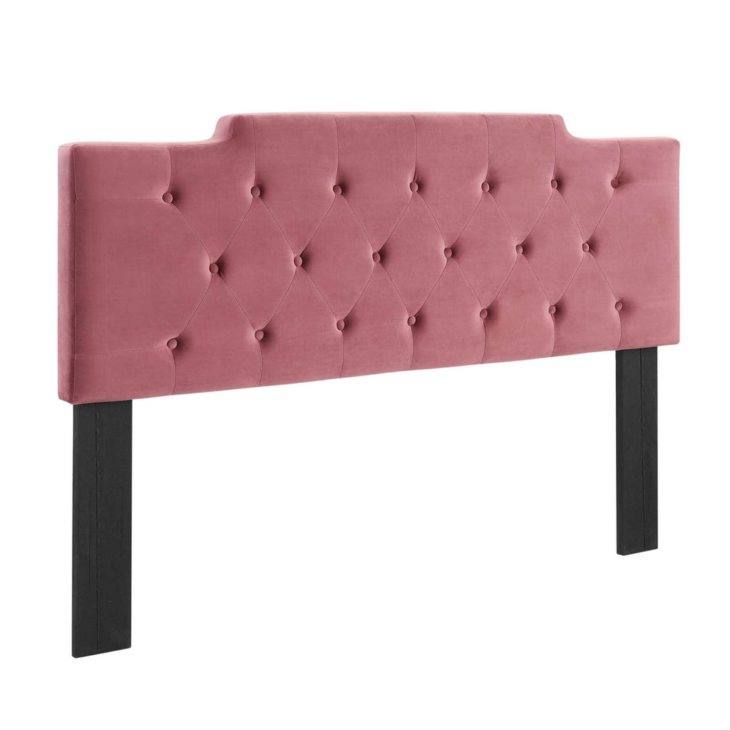 Juliet Tufted Twin Performance Velvet Headboard in Dusty Rose