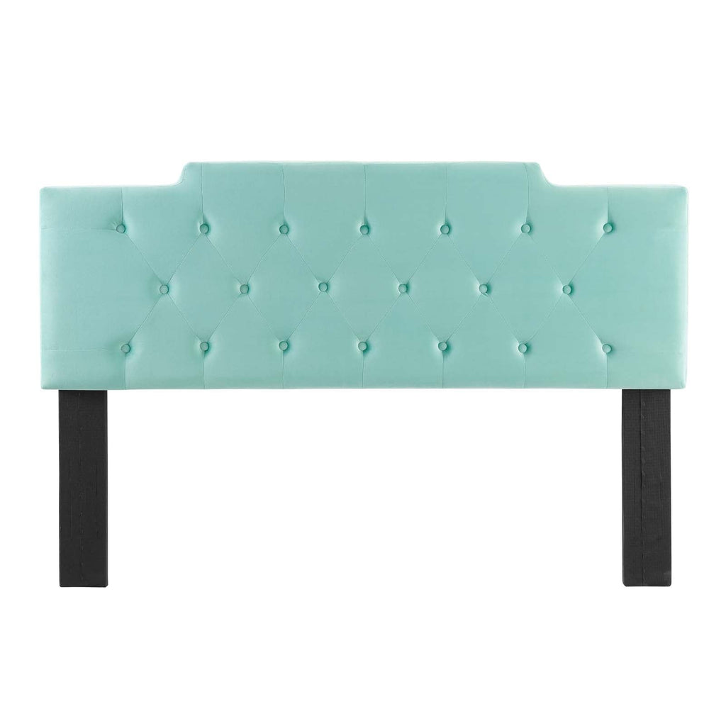 Juliet Tufted Twin Performance Velvet Headboard in Mint