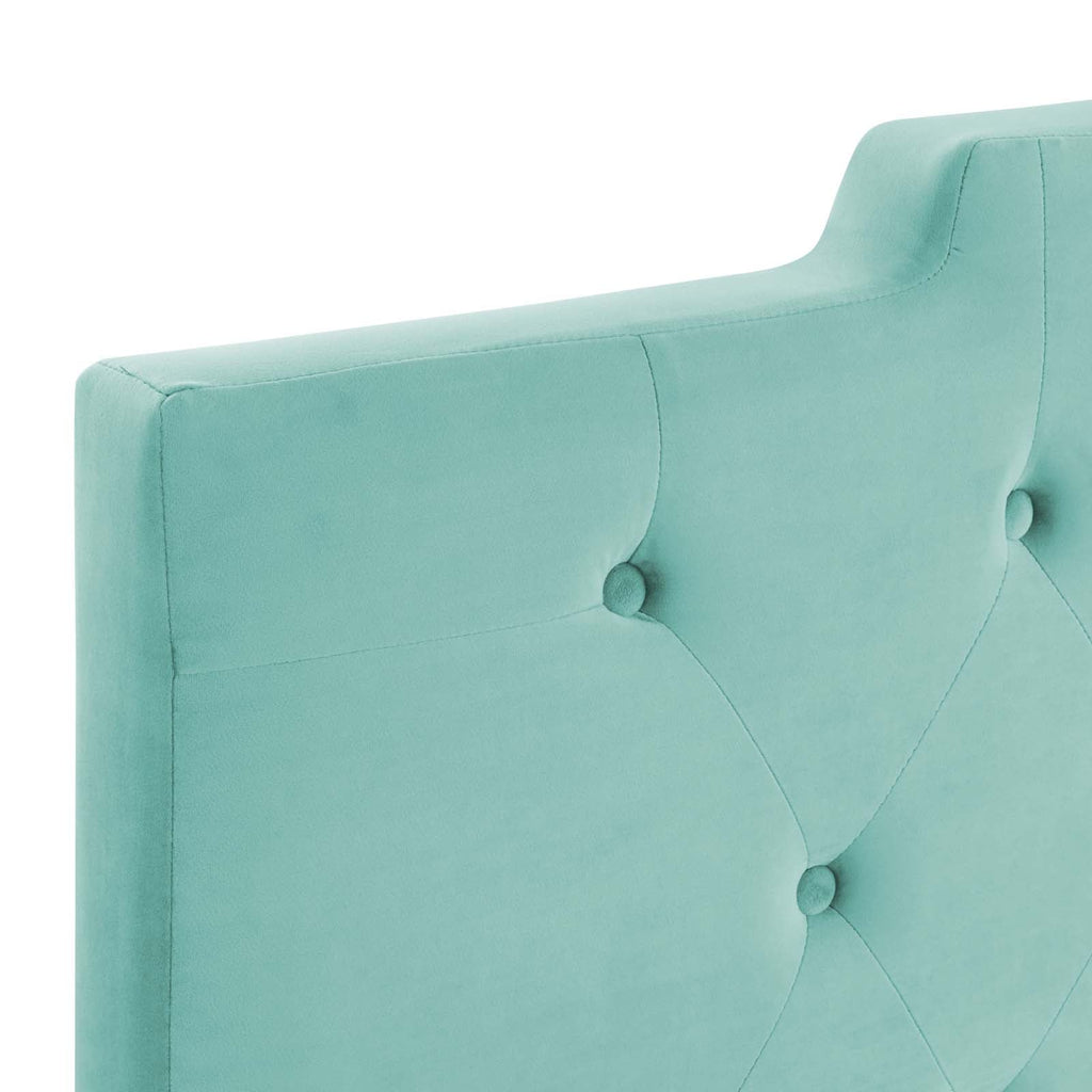 Juliet Tufted Twin Performance Velvet Headboard in Mint