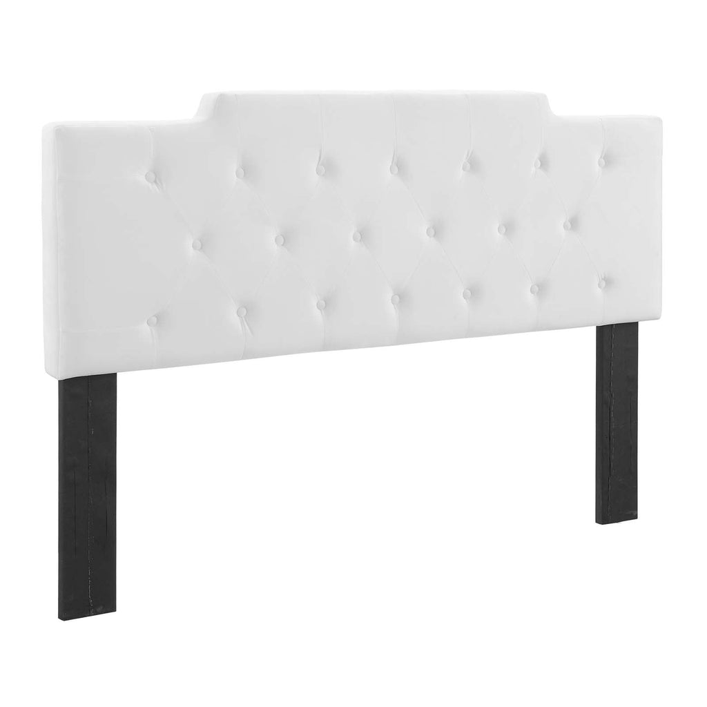 Juliet Tufted Twin Performance Velvet Headboard in White