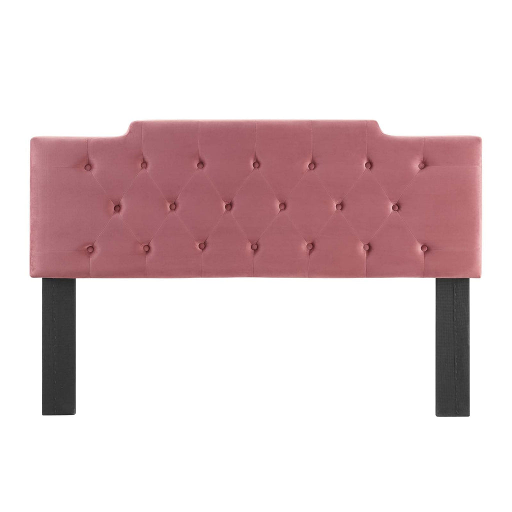 Juliet Tufted King/California King Performance Velvet Headboard in Dusty Rose