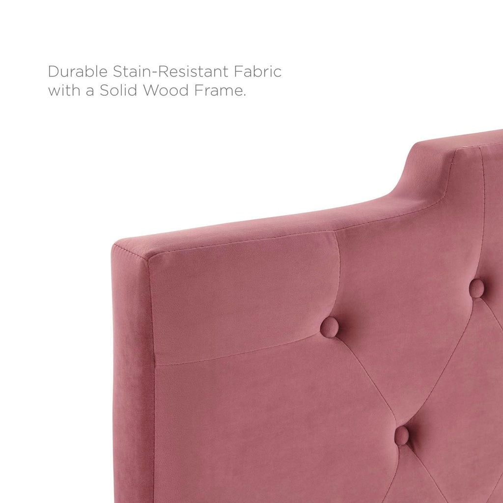 Juliet Tufted King/California King Performance Velvet Headboard in Dusty Rose